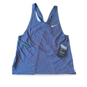 Nike Dri-Fit Running Tank Top Size M Racerback‎ Blue NWT